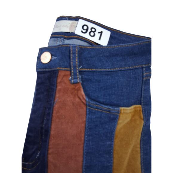 Altar'd State Flare Patchwork Women size 25 Faux Suede Hippie Retro Grunge Pants - Picture 9 of 12